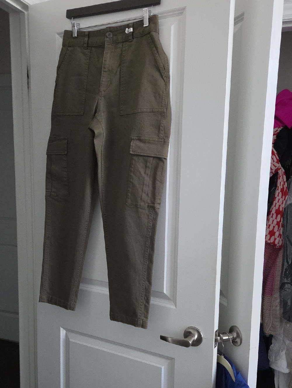 TNA Olive Green Cropped Cargo Pants